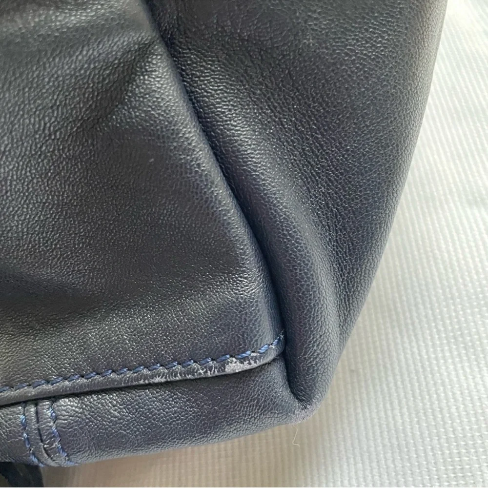 Dark Navy Blue Longchamp Le Pliage cuir - Picture 8 of 12